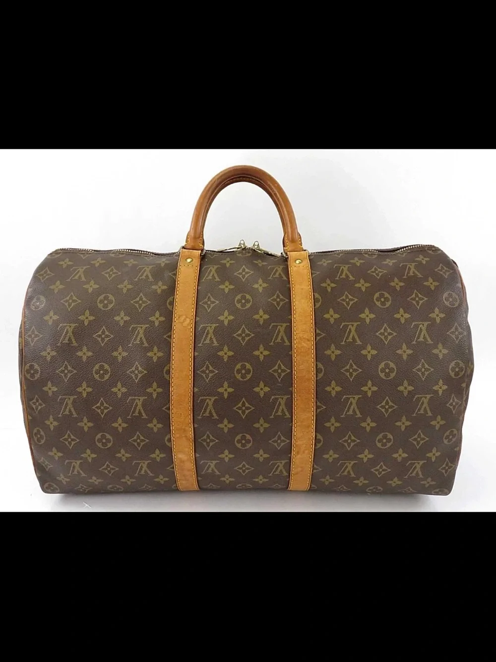 Louis Vuitton Brown Monogram Keepall Travel Duffle Bag
